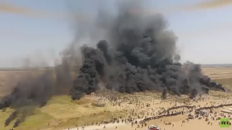 Black smoke over Gaza 