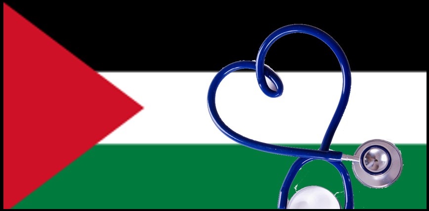 stethoscope on Palestine flag