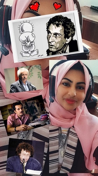 woman with images of her favorite authors