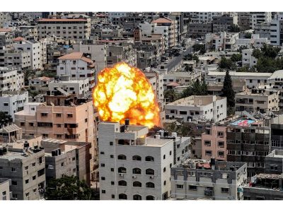 bomb going off in Gaza, 2022