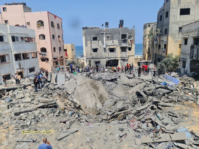 demolished building from bombing of Gaza