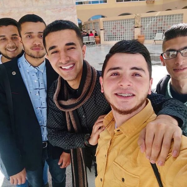 Students at Islamic University, Gaza.