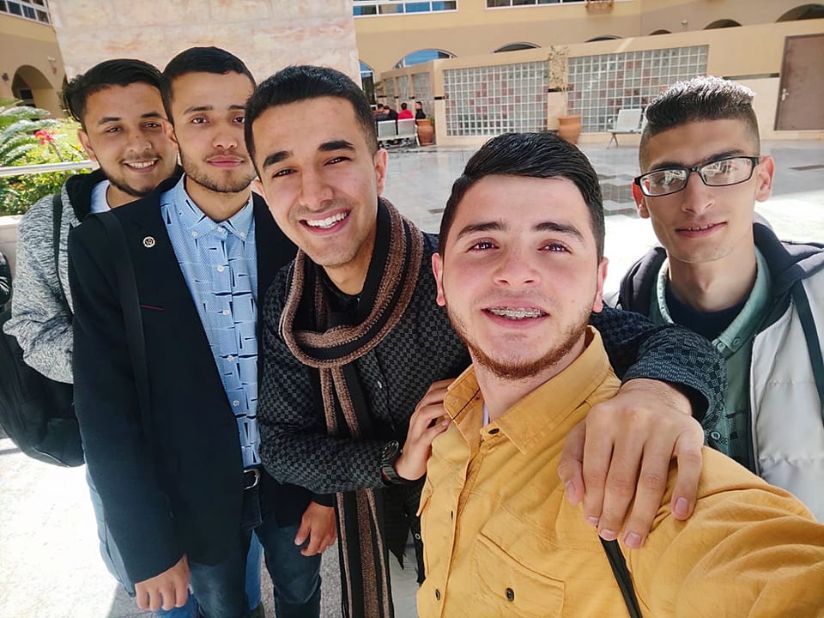 Students at Islamic University, Gaza.