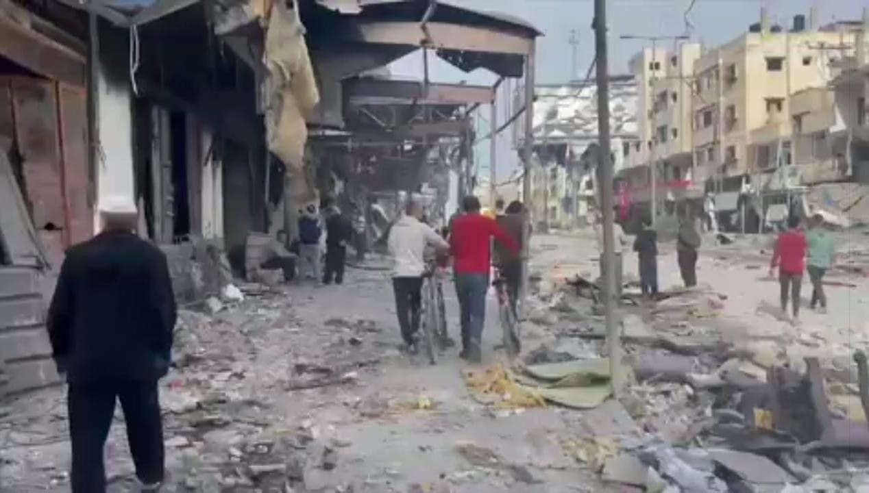 Destroyed Gaza street.