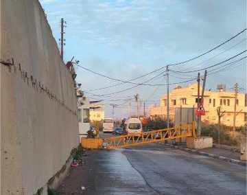 Road closure in West Bank.