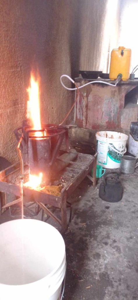 Hand-engineered water heater, in war-torn Gaza.