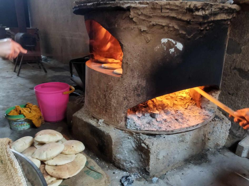 A breadbaking oven constructed in war-torn Gaza.
