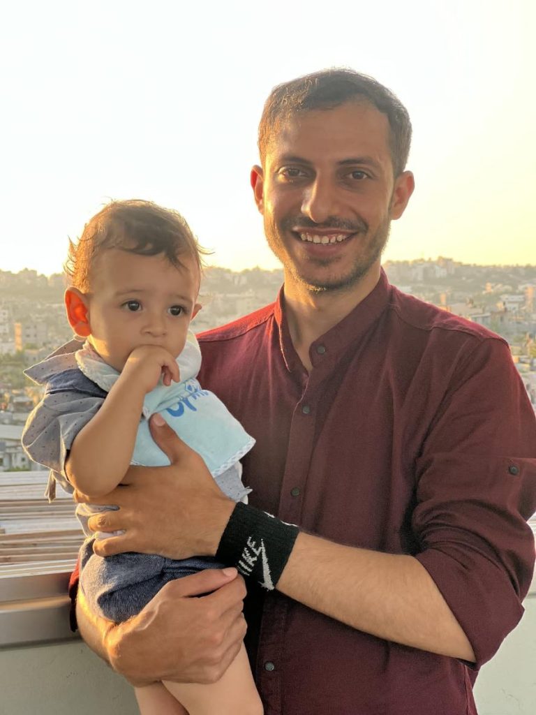 Saleh Eleyan with his nephew, Karam.