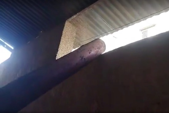 Pipe that carries smoke from oven outside, in Gaza.