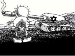 Handala by Israeli tank.
