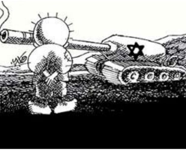 Handala by Israeli tank.