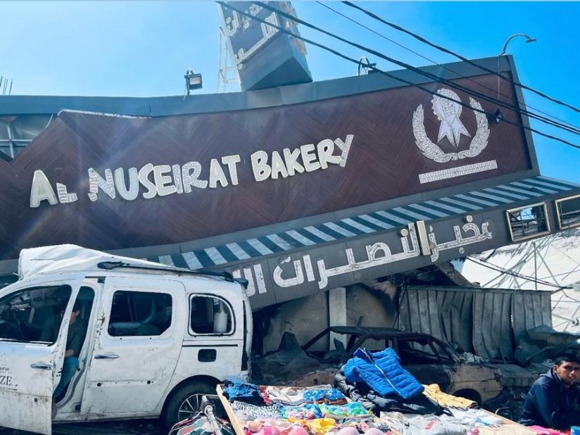 Destroyed bakery in Gaza.