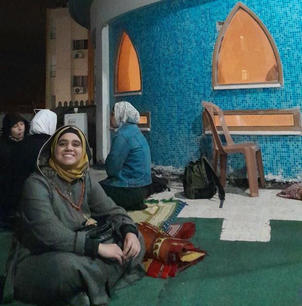 young woman in mosque.